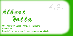 albert holla business card